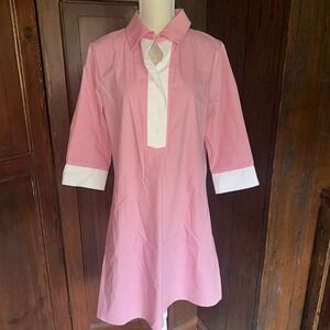 Womens Top It Off Casual Shirt Dress Cotton Pink Small Medium NWOT